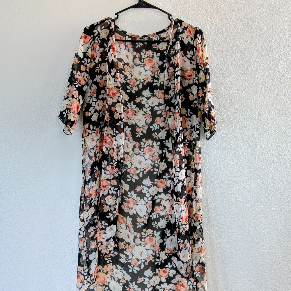Floral Sheer Kimono Cardigan